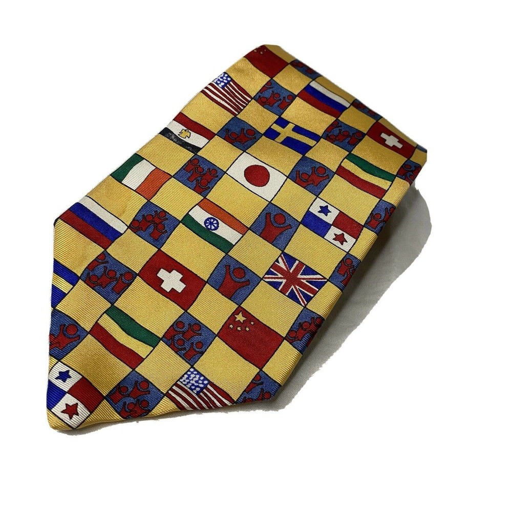 Save the Children Country Flag Neck Tie Noriko Age 10 4"x 57”